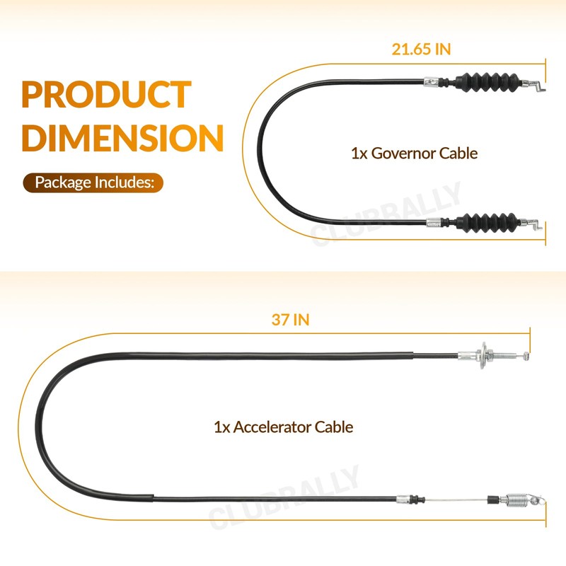 CLUBRALLY Club Car DS Golf Cart Governor & Accelerator Cable