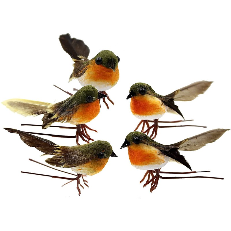 Yolococa 10PCS Robin Bird Christmas Tree Decoration Craft Very Cute