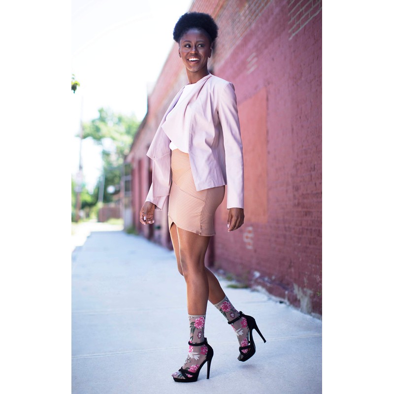 MeMoi Botanic Bunches - Calcetines tobilleros transparentes, aleación, Talla única