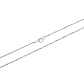 Women’s Curb Chain 925 Sterling Silver, Rhodium-Plated, 1 mm Wide, Choice of Length 36/40/45/50/55/60 cm, Silver Chain, Tarnish-Resistant, Necklace, Silver, silver
