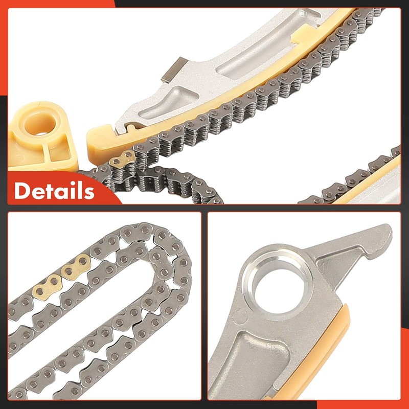 A-Premium 8PCS Engine Timing Chain Kit W/Tensioner & Guide Compatible