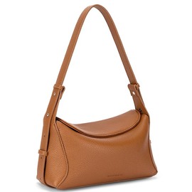 BOSTANTEN Purses for Women Trendy Small Shoulder Bag Vegan Leather Hobo Handbags with Double Zipper - Color: 2-Brown