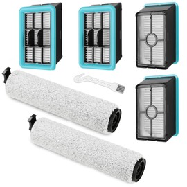 3831 Roller Brush & Filter Replacement Compatible with Bissell Crosswave Hard Floor Expert 3831, HF2 3845N Vacuum, Floor Scrubber Wet Dry Vacuum Accessory Kit 2 Brush Rolls, 4 Filter Parts