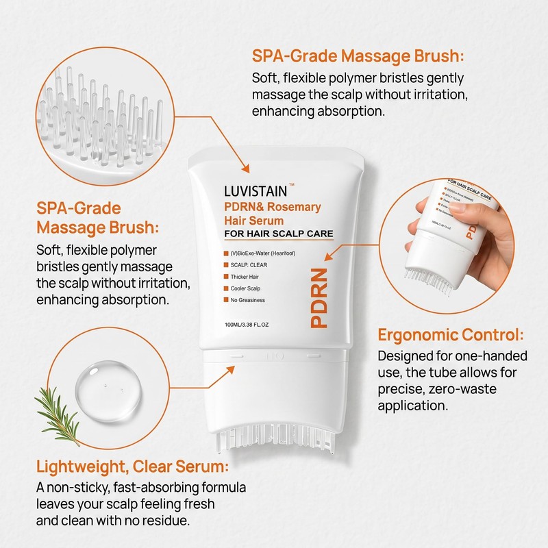Hair Growth Serum with Built-in Applicator Brush - Heartleaf-Derived Exosomes