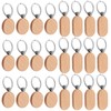 24 Blank Wooden Key Fob Blank Round Wooden Key Ring