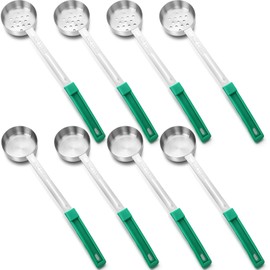 Teenyyou 8 Pcs 4 oz Portion Control Serving Spoons Portion Scoops Portion Control Cups Solid and Slotted Stainless Steel Portion Control Ladle Spoon for Food, Serving Utensils Set for Parties