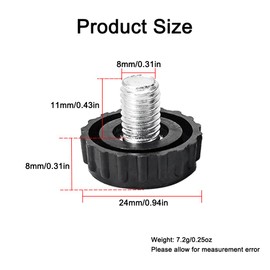 Adjustable Leveling Feet, M8 Thread Leveling Feet, Heavy Duty Furniture Levelers, Non-Slip Leveling Feet, Adjustable for Furniture, Shock Absorbing Pads, 8 Pack