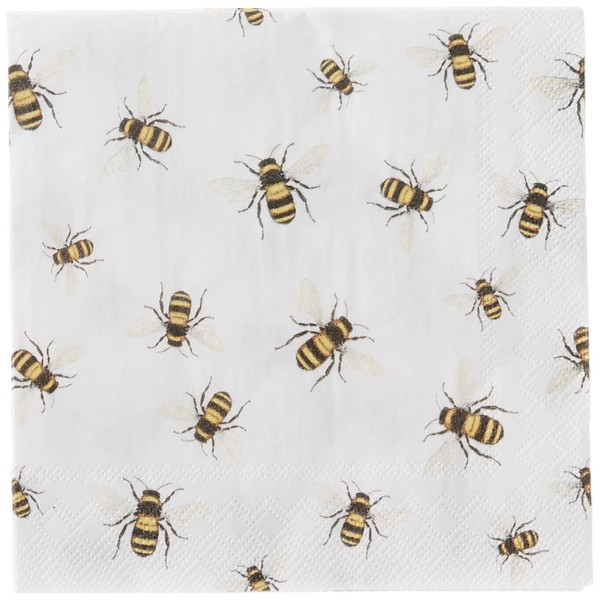 Boston International Celebrate the Home - Servilletas de papel de 3 capas, Save The Bees, 20 unidades, 5 x 5 pulgadas
