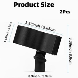 Jindizi Mic Clips for Stands, 2 Pcs Mic Clip Holder, Microphone Clip Holder, Adjustable Microphone Stand Clamp Universal Handheld Mic Clip Holder with 5/8" to 3/8" Screw Adapter