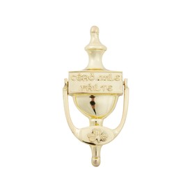 Exclusive Irish Front Door Knocker Shamrock - Cead Mile Failte Brass Knocker 8" Ireland Welcome Gift (Polished Brass) (Cead Mile Failte Shamrock)
