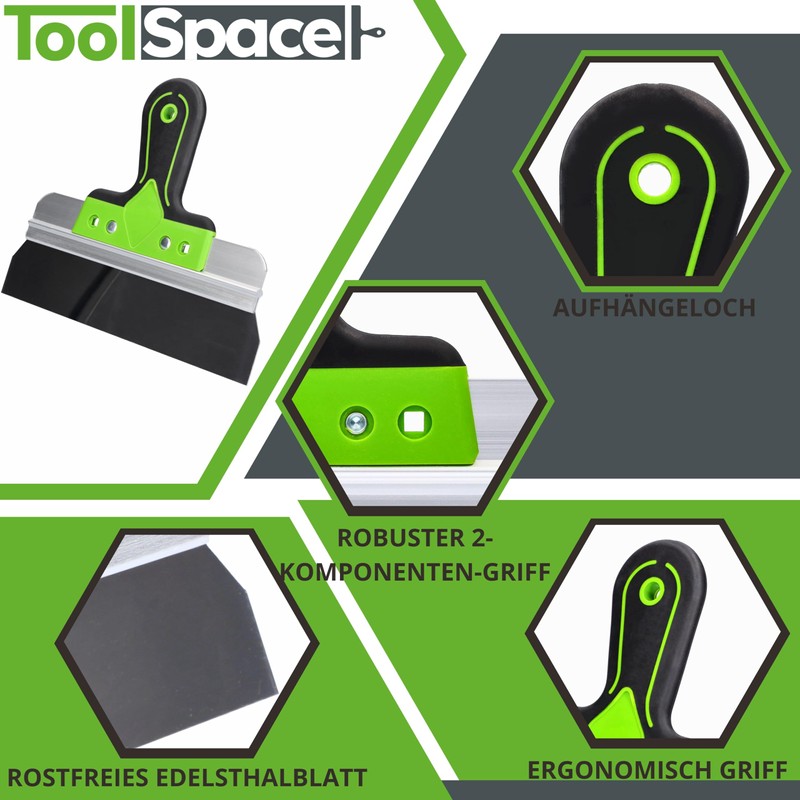 ToolSpace Surface Spatula Made of Stainless Steel 150 x 60