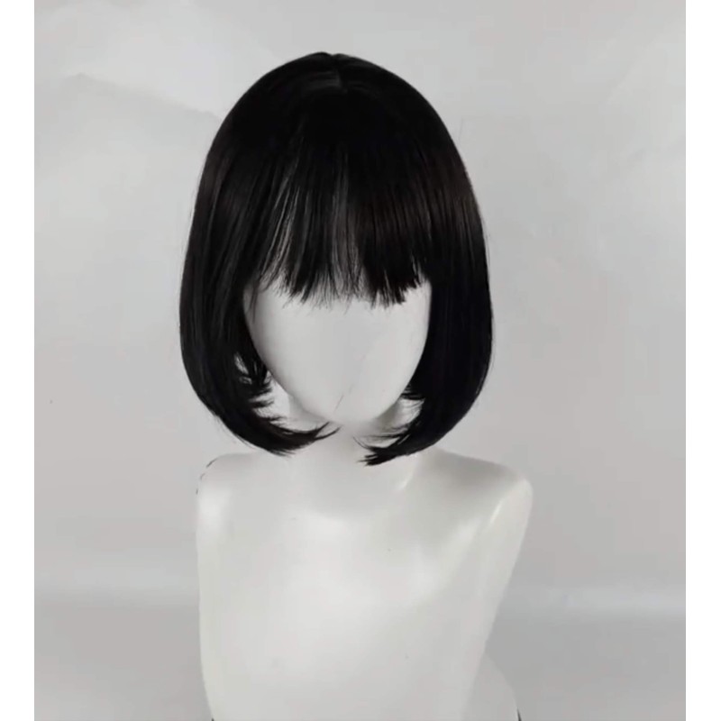 Donally Women's Full Wig Short Bob Straight Wig (Brown)