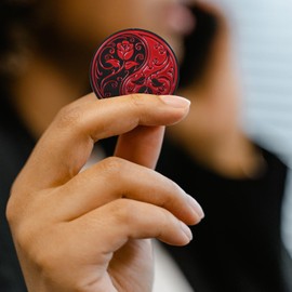 ibasenice Lucky Coin Tai-chi Iron Coin Vintage Commemorative Coin Spiner Convex Bagua Mirror Chinese Dynasty Time Luck Charm Decor Challenge Coin Prayer Coin Good Luck Coins Handheld Medal