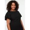 TRENDYOL Women's Midi Bodycon Regular Plus Size Dress, black