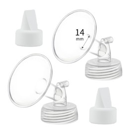 Momstouch 14mm Flange and Duckbill Valve Compatible with Spectra S1 S2 9 Plus Breastpump Replacement to Spectra Pump Parts, Not Original, Replace Spectra Accessories.