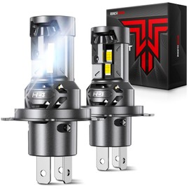 Torchbeam 2026 H4 75000LM LED Upgrade Bulb Bulbs, 6500K Cool White, 120,000 Hour Lifespan, 13,000RPM Cooling Fans, 15X Brighter, 1:1 Size Canbus Ready, Pack of 2