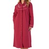 Slenderella Womens Button Up Dressing Gown Boucle Fleece Embroidered Housecoat