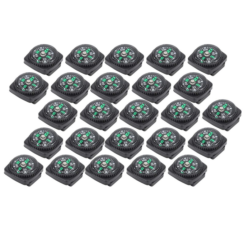 KIMISS 25Pcs Pack Black Survival, Compass Umbrella Rope Accessories Compass