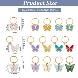 NBEADS Pack of 45 Butterfly Hair Braid Clips, Butterfly Dreadlock Accessories, Braid Beads Clips, Cuffs, Rings, Butterfly Stitch Marker, Pendant, Charms, Hair Accessories for Braids Decoration