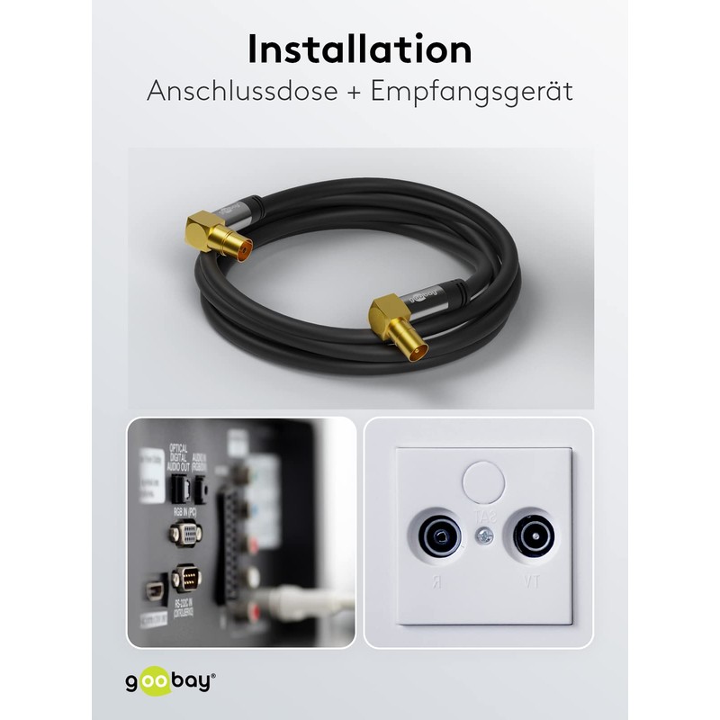 Goobay TV Antennenkabel 90 St/Bu SW 10