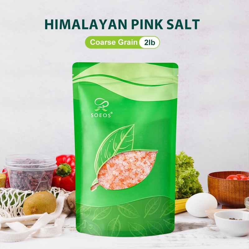 Soeos Himalayan Pink Salt, Coarse Grain, 32 oz (2 Pound),