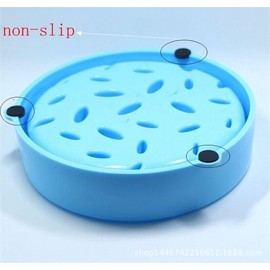 Itian Anti Schling Napf Hunde, rutschfest Fressnapf zur Langsameren Nahrungsaufnahme, Slow Feeder Interaktiver Pet Fressnapf für Klein bis Große Hunde 20cm (Blau)