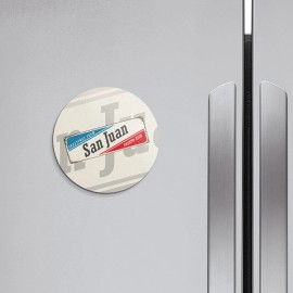 Unbranded San Juan Retro Travel Tin Sign | 4'' X 4'' Round Decorative Magnet