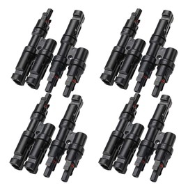 Y Connector Male/Female, Solar Photovoltaic Connector, T-type Solar Plug, Solar Panel Cable Connector (4P 1Y2)