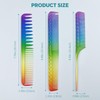 3 Pcs Rainbow Styling Comb Set - Fine & Wide