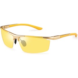 SOXICK- Gafas de visión nocturna polarizadas para hombres y mujeres Gafas de seguridad para conducir amarillas con protección UV