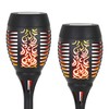 Exhart Garden Solar Lights, Set of 2 Flickering Flame Garden