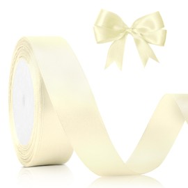 Ivory Ribbon Cream Ribbon White Satin Ribbon 1 Inch 25 Yards Champagne Ribbon for Balloons Bouquet Ribbon White Ribbon for Gift Wrapping Cream Ribbons for Flower Bouquets Thin Ribbon White Hair Ribbon