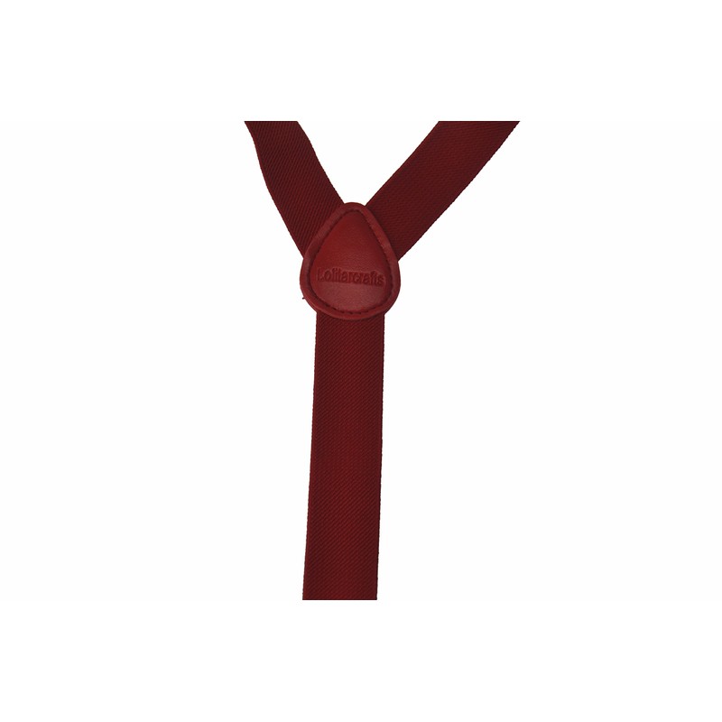 Men's Classic Solid Suspenders Matching Bow Tie Set Braces (Green)