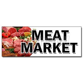 48" Meat Market Decal Sticker Butcher Gourmet USDA Prime Pork Chicken Corn