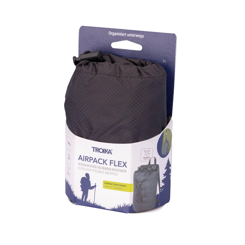 TROIKA Airpack Flex Trekking Backpack - Ultralight 140 g, Waterproof,