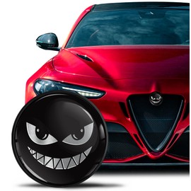 SkinoEu Compatible with Alfa Romeo Emblem Front Bonnet Rear Boot Badge 74mm Giulietta 940 MiTo 156 147 159 GT Brera Spider 939 Silver Black EA 19