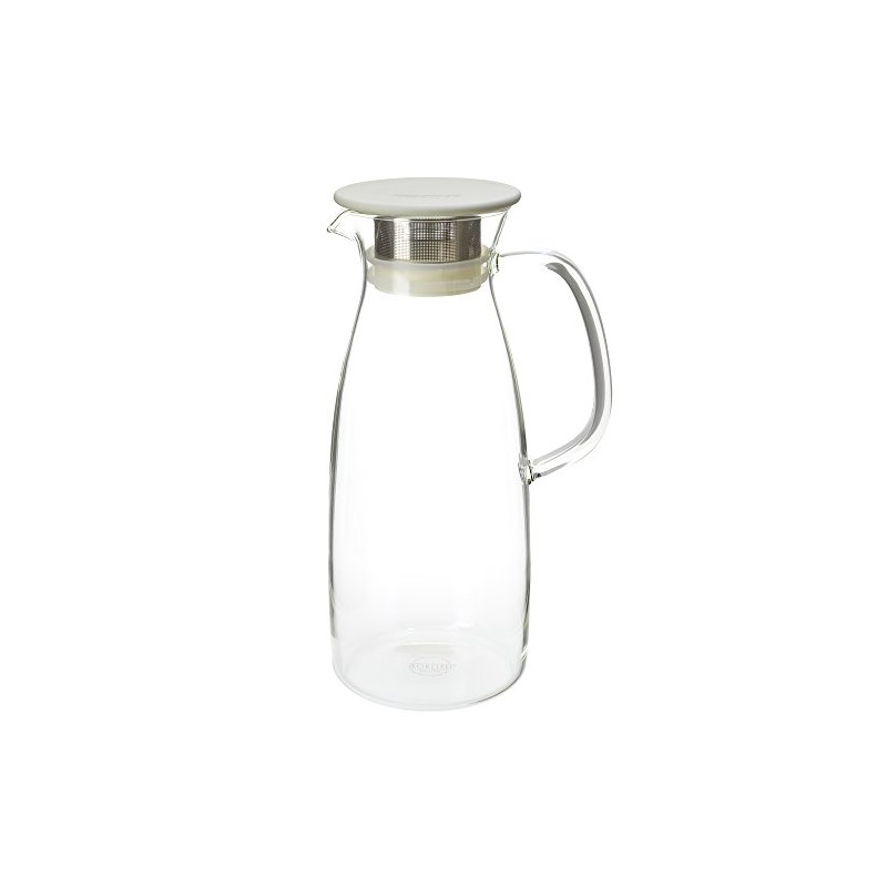 FORLIFE Mist Glass Ice Tea Jug , 50-Ounce, White