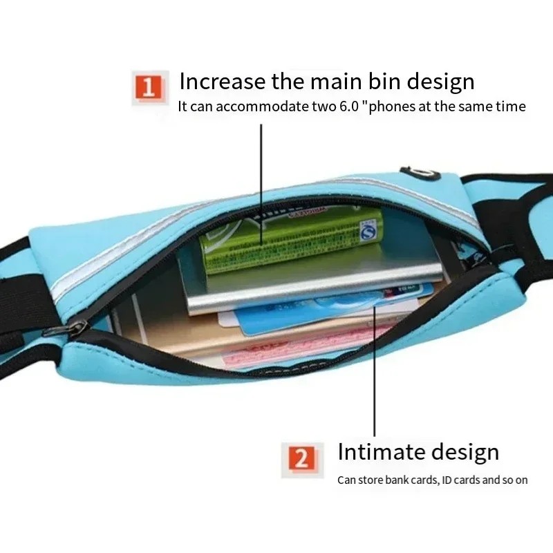Running Belt Waist Pack, Adjustable Sports Fanny Pack Phone Holder