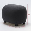 KINWELL Round Boucle Upholstered Ottoman Chair, Footstool with Soft Padded