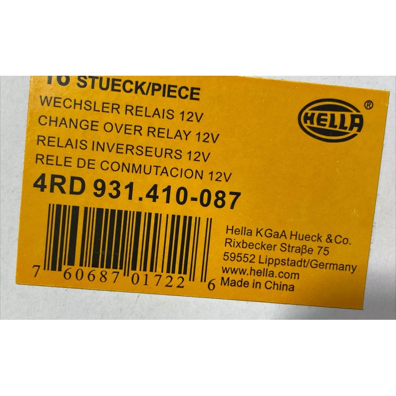 Hella 931 410 087 Glow Plug Relay 12V DC 40A