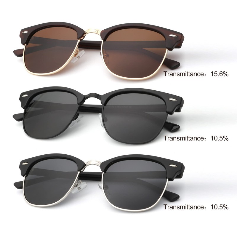 KALIYADI Polarized Sunglasses for Men and Women Semi-Rimless Frame Driving