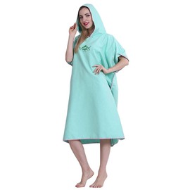 Ghopy Swim Towel Robe Adult Changing Robes Towel Hooded Surf Poncho for Men Women, Quick Dry Lightweight Microfiber Universal Size for Swimming Surfing and Beach Fits Mens Womens Adults