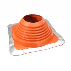 Fasteners Plus #7 High Temp Roof Flashing Boot, Fits Pipe Diameters 5-1/2" - 11-1/2" Wide, Includes Square Metal Roof Pipe Flashing, Red