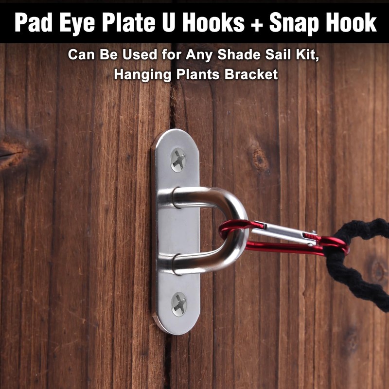 SPEEDWOX Set of 4 Stainless Steel Ceiling Hooks Pad Eye
