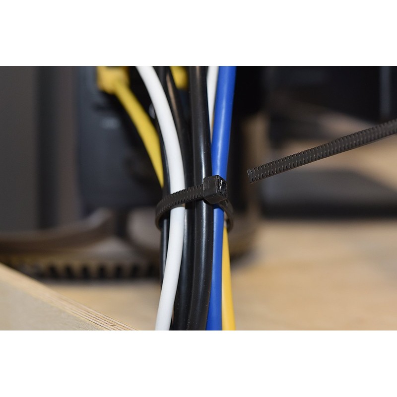 Phobya Zip tie black Twist Tail 4,7x180mm 10 pcs