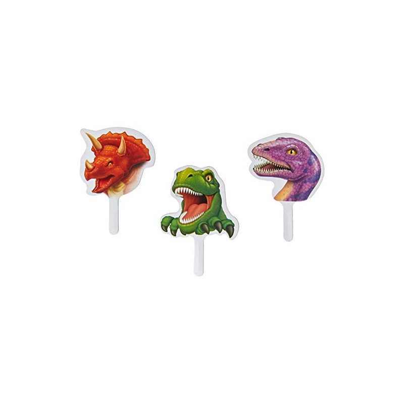 Creative Converting Party, 2.5"-12 Dinosaur Cupcake Toppers | 3 Pcs,