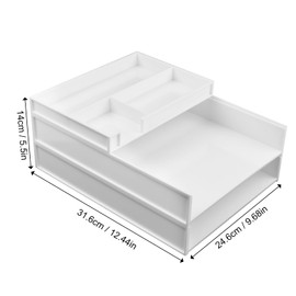 Wisebom 3-Tier Letter Tray Organiser Stackable, Plastic A4 Paper Trays, Plastics Letter Tray Desk Organiser, Office Desk Tidy File Holder, Tidy File Document Cardboard Sorter Organizer
