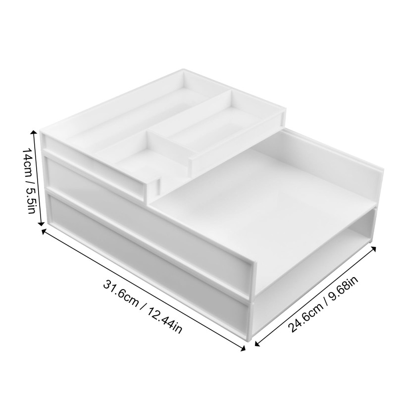 Wisebom 3-Tier Letter Tray Organiser Stackable, Plastic A4 Paper Trays,