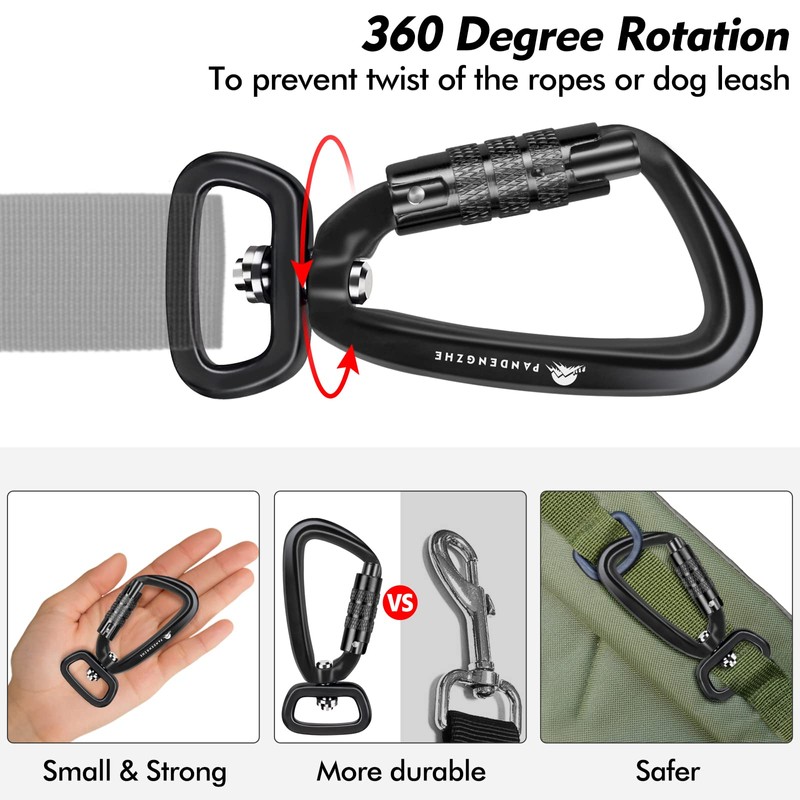 PANDENGZHE Locking Carabiner Clip 2.5" with Swivel Ring for Securing