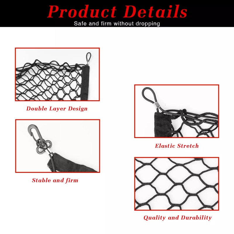 QUAYUB Rear Trunk Envelope Mesh Organizer Cargo Net for INFINITI
